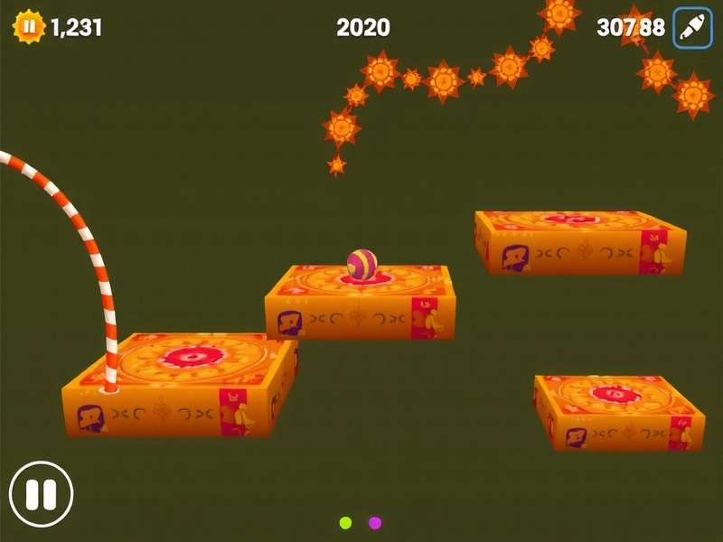 Rapid Roll Pro gameplay screenshot showing ball rolling on platforms